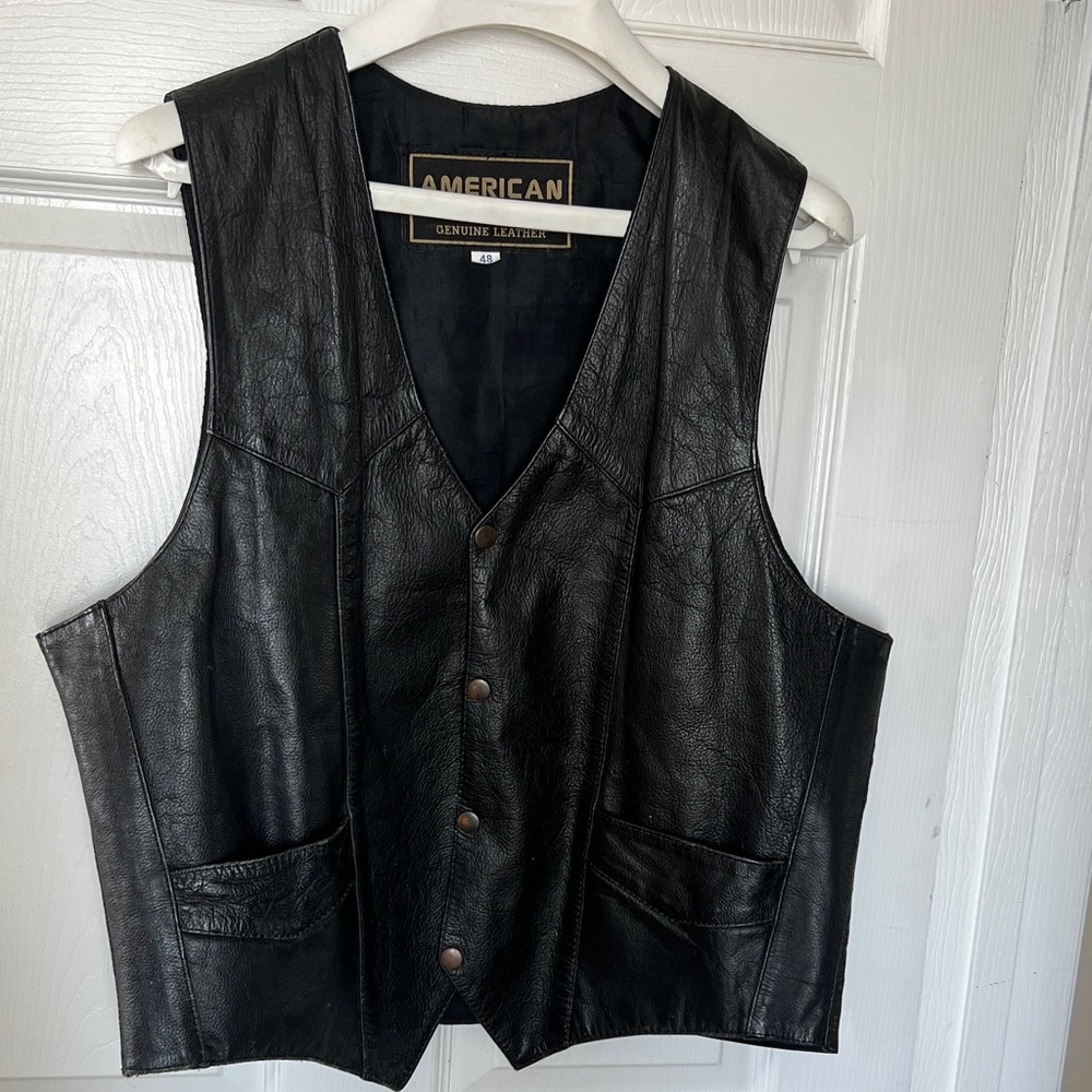 Black Leather Vest for Men